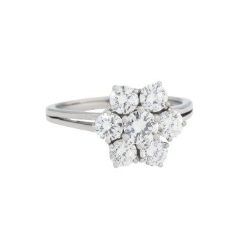 Ring mit Blüte aus Brillanten von zus. ca. 1,78 ct,