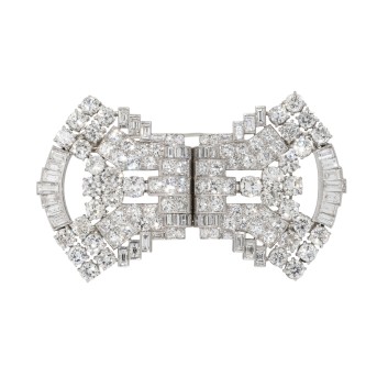  Herausragende MAUBOUSSIN Brosche mit reichem Diamantbesatz zus. ca. 30 ct. 