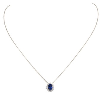 Collier mit Saphir und Brillanten