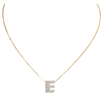 WEMPE WEMPE Collier mit Anhänger 'E',