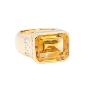 Ring mit Citrin und Diamanten,