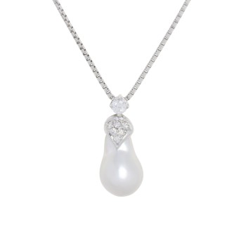 Anhänger mit Perle und Diamanten,