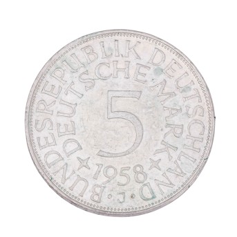 BRD - 5 DM 1958/J, Silberadler,