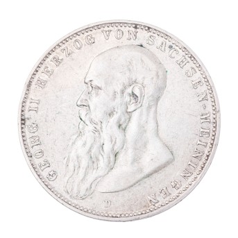 Herzogtum Sachsen-Meiningen/SILBER - 5 Mark 1902/D, Georg II. (1866-1914)