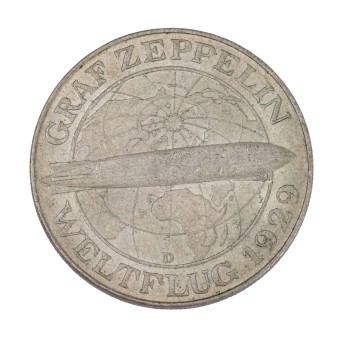 Weimarer Republik/SILBER – 5 RM 1930/D, Graf Zeppelin