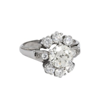 Ring mit Altschliffdiamant von ca. 1,5 ct,
