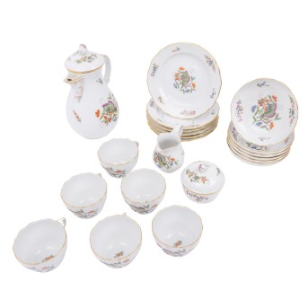 MEISSEN, 21-tlg. Kaffeeservice f. 6 Personen 'Chinesischer Schmetterling', 1. Wahl, 20. Jh.