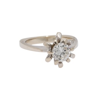 Solitärring mit Brillant von ca. 0,85 ct,
