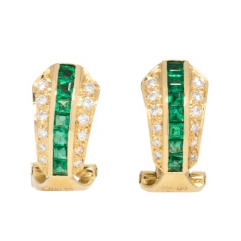 BUCHERER Ohrringe mit Smaragden und Brillanten,