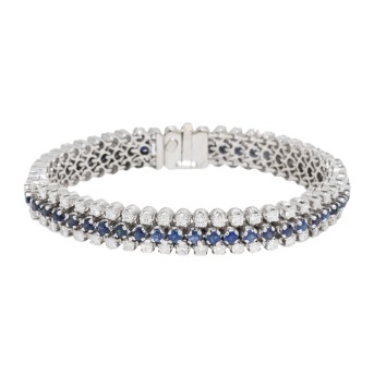 Armband mit Saphiren und Brillanten zus. ca. 2,94 ct,