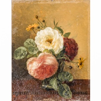 BAKHUYZEN VAN DE SANDE, GERALDINE JACOBA (1826-1895) "Blumenstilleben mit Rosen"