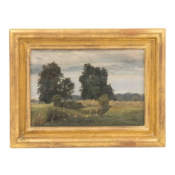 KELLER, PAUL WILHELM (1854-1920) "Blick auf eine bewaldete, hügelige Landschaft"