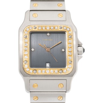 CARTIER Santos Galbée Ref. 187901 mit Box und Papieren von 1992.