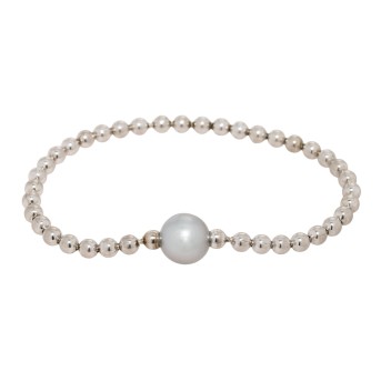 Armband mit licht grauer Tahitiperle,
