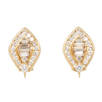 Ohrringe mit Diamanten von zus. ca. 2,2 ct,