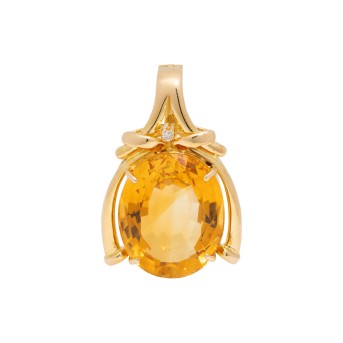 Clip-Anhänger mit Citrin ca. 19 ct und Brillant
