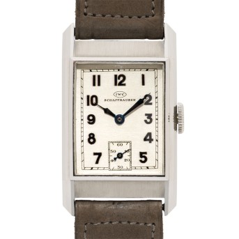 IWC "Tank" Art Déco Herrenuhr von 1937 mit Restaurierungsbericht und Archivauszug.