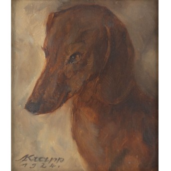 KÜNSTLER DES 20. JAHRHUNDERTS, Dackelportrait "Männi", 1924
