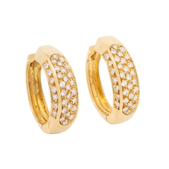 Paar Klappcreolen mit  Brillanten von zus. ca. 1,60 ct,
