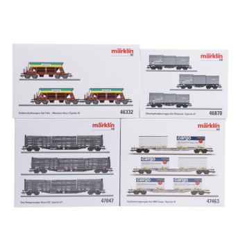 MÄRKLIN Konvolut aus 4 Wagen-Sets, Spur H0,
