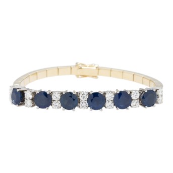 Armband mit 6 Saphiren und Brillanten
