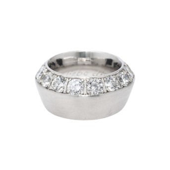Extravaganter breiter Memoire Ring mit 15 Brillanten zus. ca. 1,50 ct.
