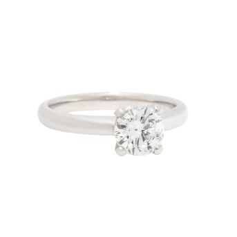 Solitärring mit Brillant ca. 1 ct (grav.),