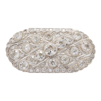 Art Déco Brosche mit Diamanten von zus. ca. 3,40 ct