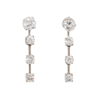 Ohrringe zweiteilig mit Brillanten von zus. ca. 2 ct,