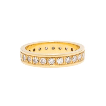 Memoirering mit Achtkantdiamanten zus. ca. 1 ct,