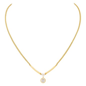 Collier mit Brillant und Diamant-Triangel