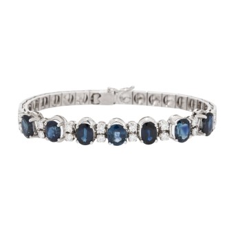 Armband mit Saphiren und Brillanten zus. ca. 0,80 ct,