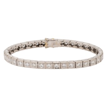 Hochwertiges Rivière-Armband mit 34 Brillanten