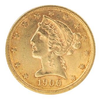 USA/GOLD – 5 Dollars 1900, Coronet Head,