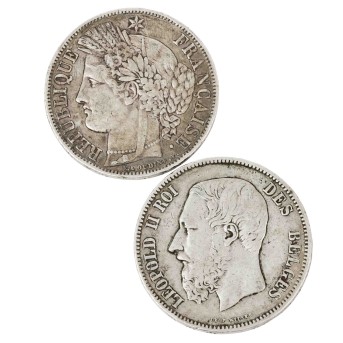 Belgien/Frankreich/SILBER – kleines Lot Silbermünzen,