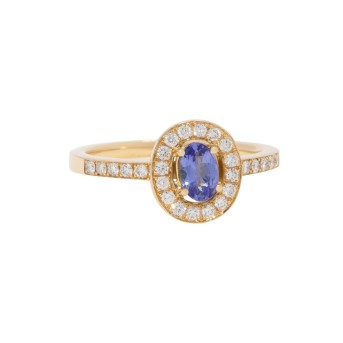 Klassischer Ring mit Tansanit ca. 0,37 ct 