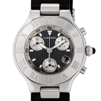 CARTIER 21 Chronoscaph Ref 2424 Herrenuhr. Ca. 2000er Jahre. 
