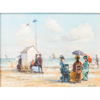 NITSCHKE, DETLEF (1935) "Strandszene an der französischen Küste"