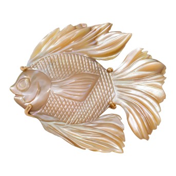 WEMPE Brosche mit Fisch aus Perlmutt,