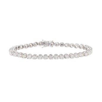 Tennisarmband mit 38 Brillanten zus. ca. 6,9 ct,
