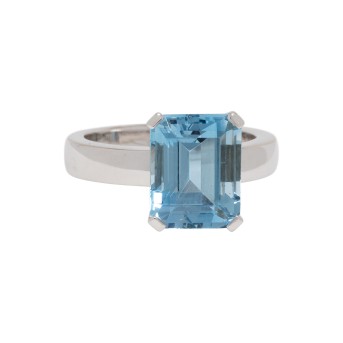 Ring mit feinem Aquamarin von ca. 6,5 ct,
