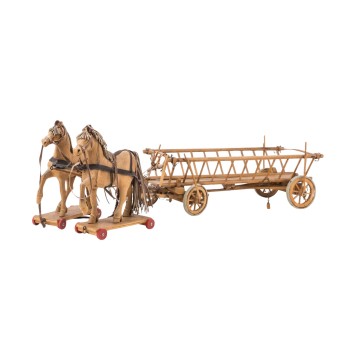 GRÖDNERTAL Pferdegespann mit Leiterwagen um 1900,
