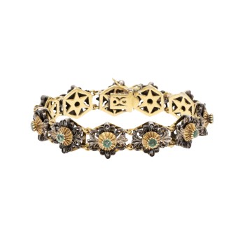 Armband mit Diamanten und Smaragden
