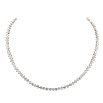 Hochfeines Riviere-Collier mit 100 Brillanten zus. ca. 19,94 ct,