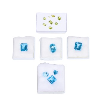 Konvolut Blautopase und Peridots,