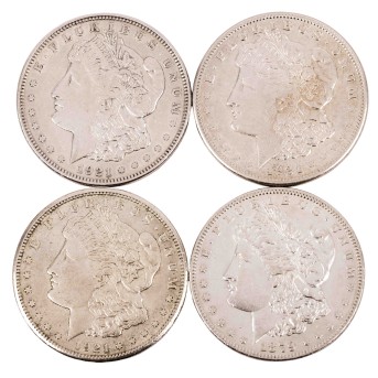 USA/SILBER 4x 1 Dollar "Morgan" 1879 & 3x 1921/2xS