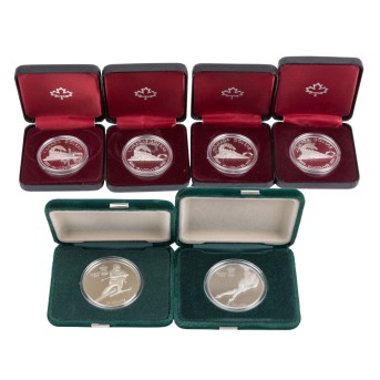 Kanada/SILBERsammlung 2x 20 Dollars & 4x 1 Dollar