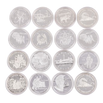 Kanada/SILBERsammlung 16x 1 Dollar