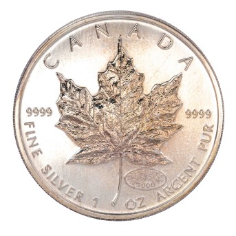 Kanada/SILBER - Maple Leaf 5 $, 1 Unze 2000