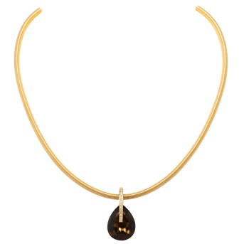 BUNZ BUNZ Collier mit Anhänger mit Rauchquarz-Tropfen